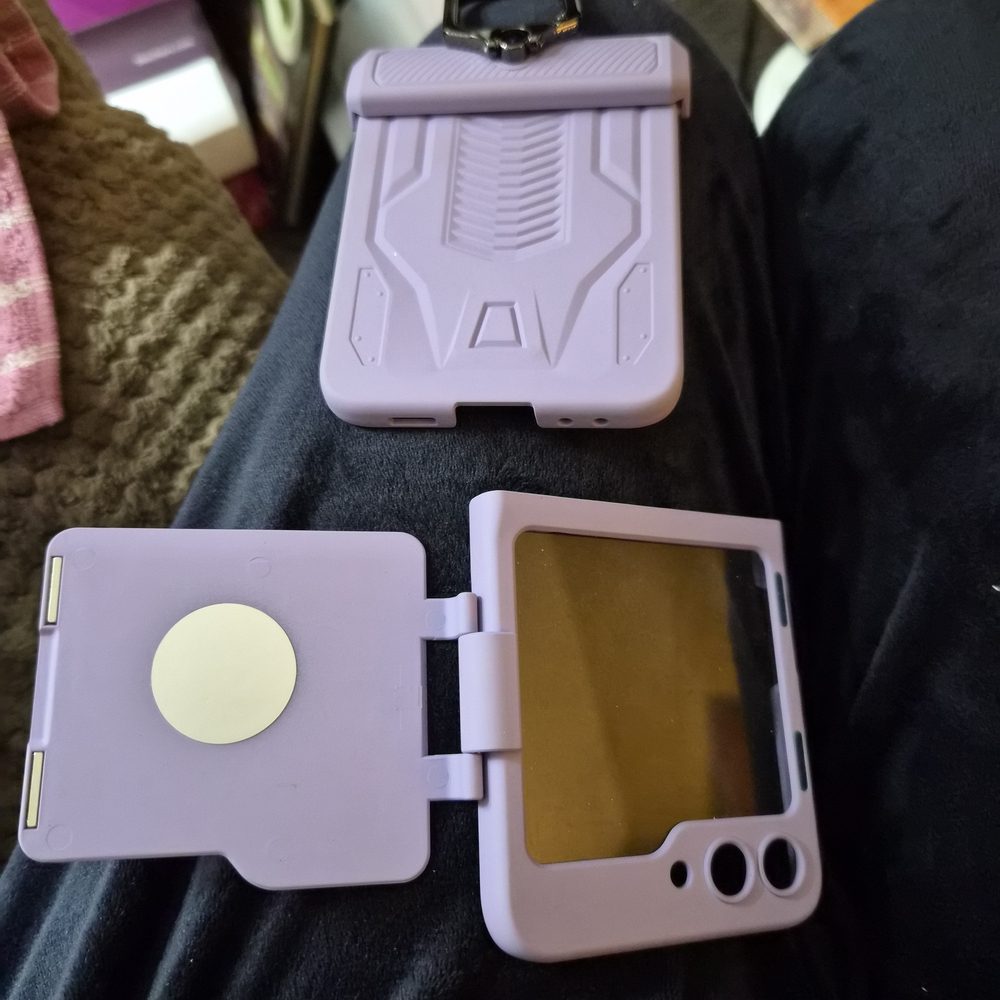 Purple Z Flip Cellphone Case W/ Protect Door Ring Case Hard